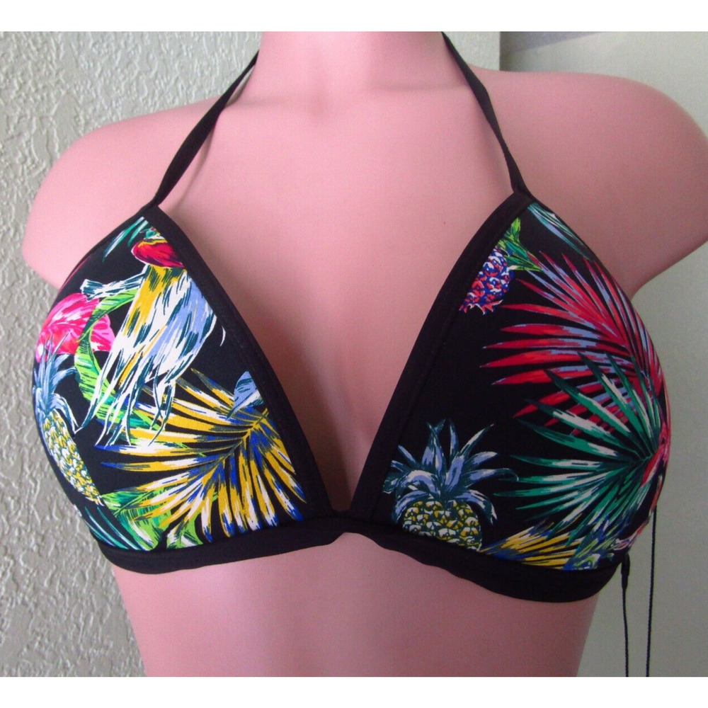 Atmosphere Primark Size US 12 Swim Suit Top Triangle Bikini Tie Tropical